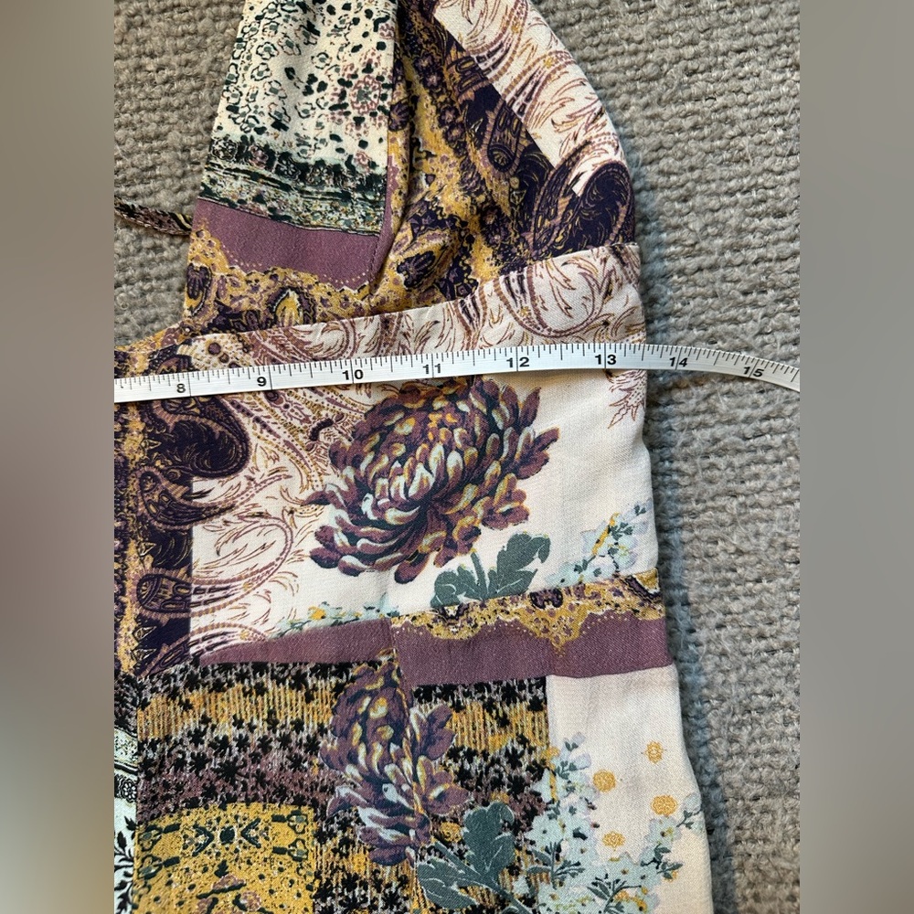 Free People Margarita Patchwork Jumpsuit 4 Boho Hippie Festival Paisley Wide Leg - Picture 14 of 16